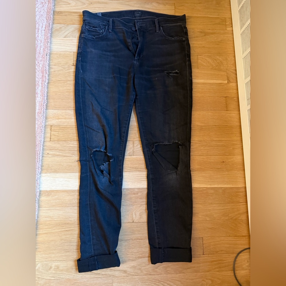 Citizens Of Humanity Black Distressed Skinny Jeans